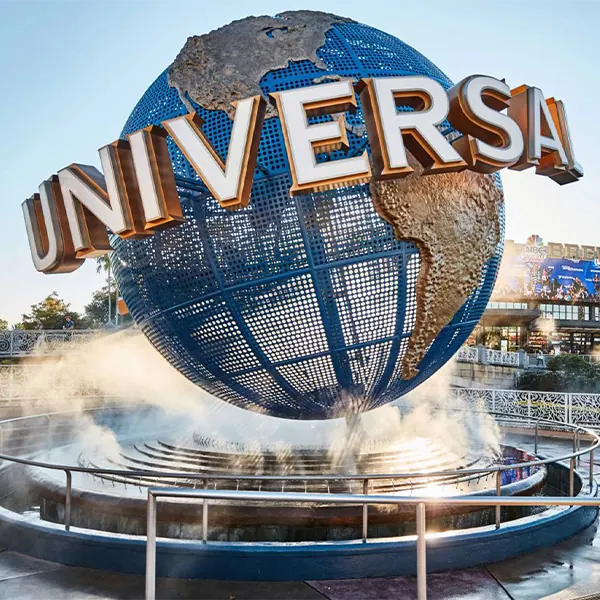 Theme park attraction building in Florida with heavy-duty commercial doors