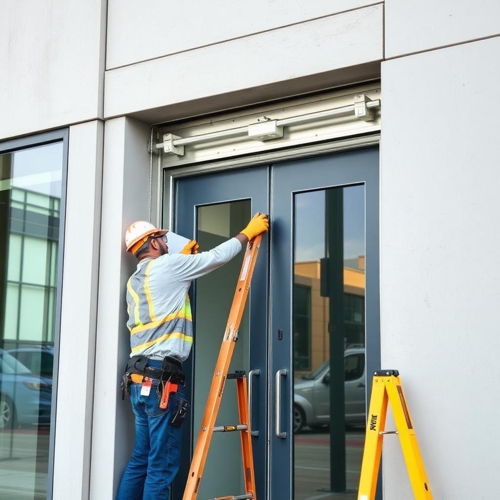 Commercial door installation by Mills & Nebraska